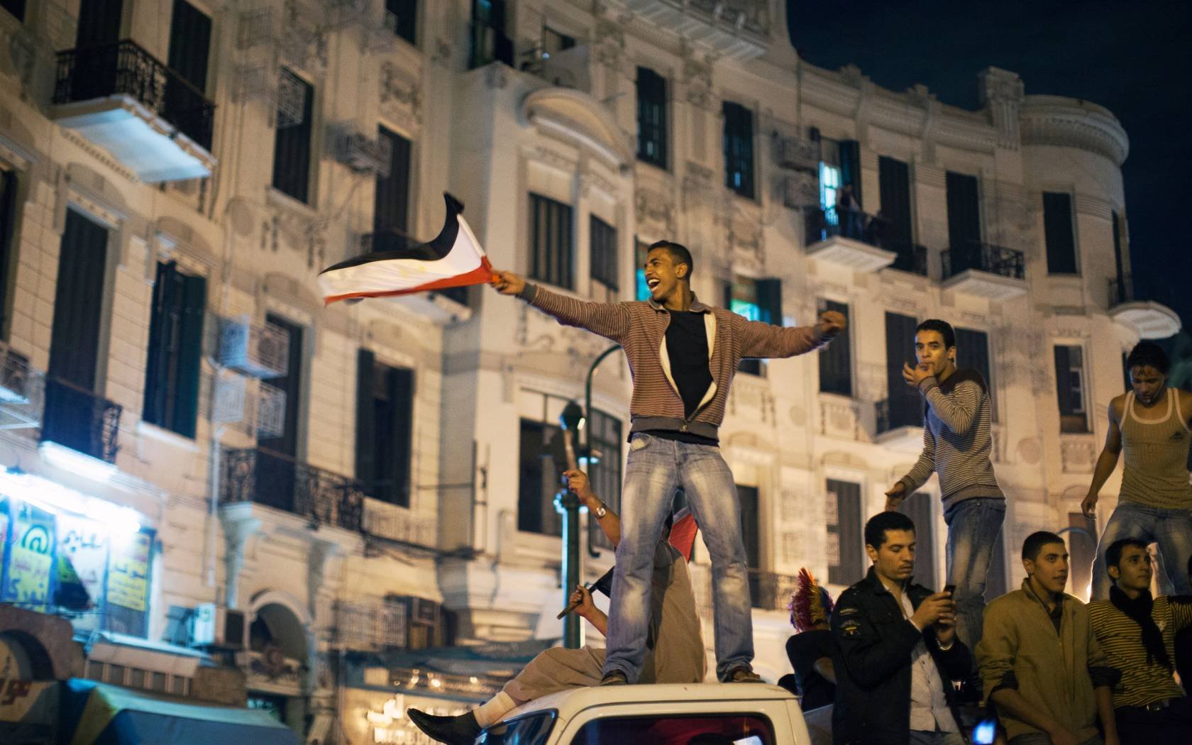 Demonstrators on the streets of Cairo, Egypt. Credit: Jake Lyell / Alamy Stock Photo.