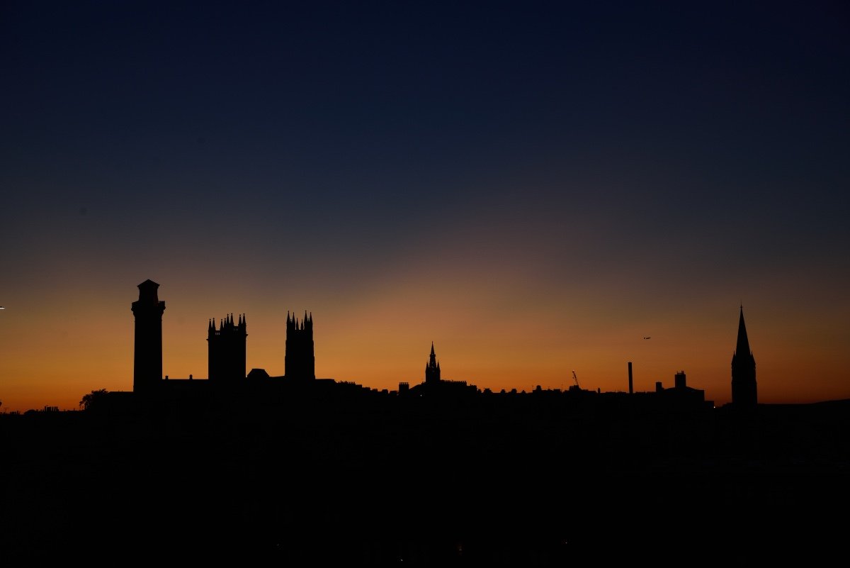 They skyline of the West End of Glasgow.